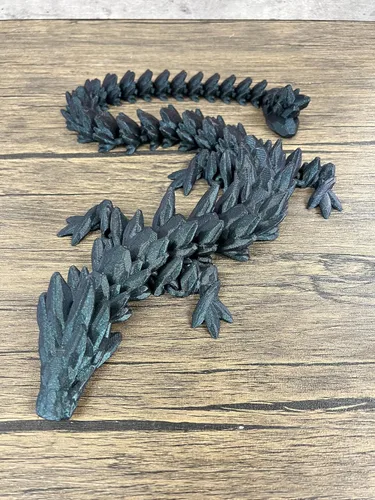 Miniatura 7 de MunnyGrubbers - Juguete para ansiedad de dragón de cristal XL de 26”, resistente, articulado y flexible, impreso en 3D, figura coleccionable, apto