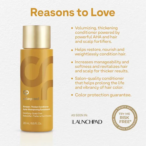 Miniatura 4 de Colorproof Biorepair Thicken Conditioner for Thinning Color-Treated Hair, Nourishes & Stimulates Hair & Scalp, Thicker, Fuller Looking Hair
