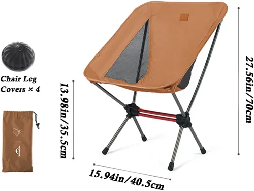 Miniatura 3 de Naturehike Silla de camping, plegable con bolsa de almacenamiento, silla portátil al aire libre para adultos, ligera, soporta 330 libras, silla