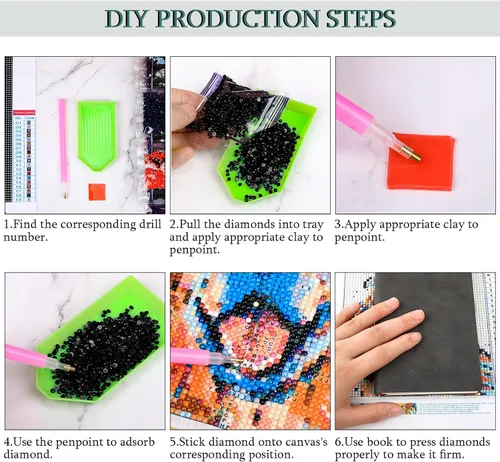 Miniatura 3 de Clabby Kits de diamantes para adultos y principiantes, diamante de diamante, bricolaje, mariposa, diamantes de imitación, pintura 5D para Navidad