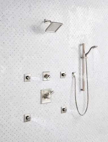 Miniatura 8 de Delta Faucet Dryden Serie 17 Kit de molduras de ducha de doble función con cabezal de ducha de un solo rociador, inoxidable, flujo de agua de 2.0