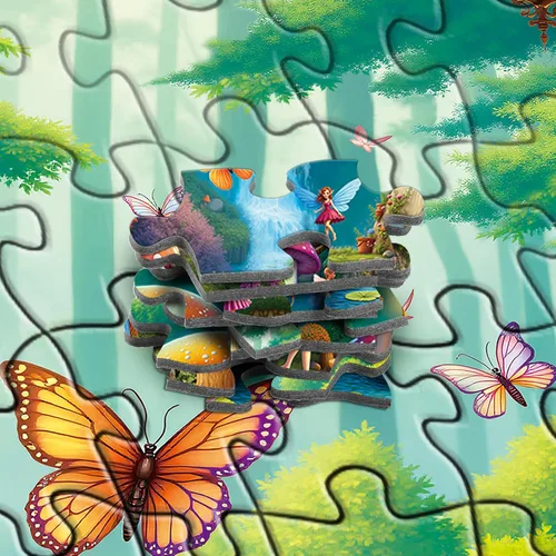 Miniatura 6 de Rocorose Rompecabezas de 500 Piezas para Adultos, Rompecabezas de Casa de Hongos Desafiante del Pueblo de Hadas con Hongos, Juego Educativo