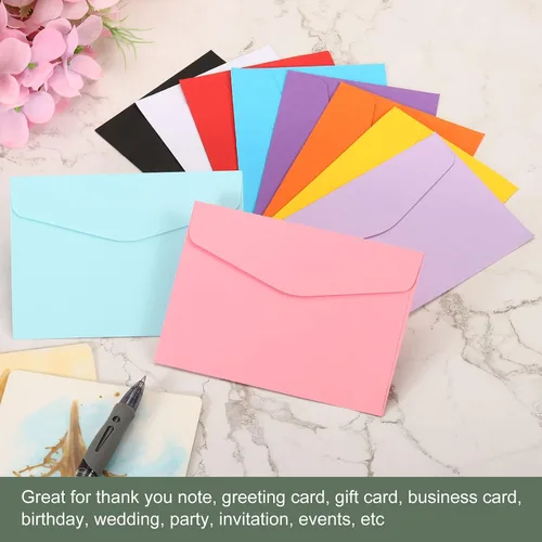 Miniatura 3 de YOKIVE Paquete de 60 sobres para tarjetas de regalo, nota de felicitación de negocios, sobre soporte para artículos pequeños, ideal para Rosado