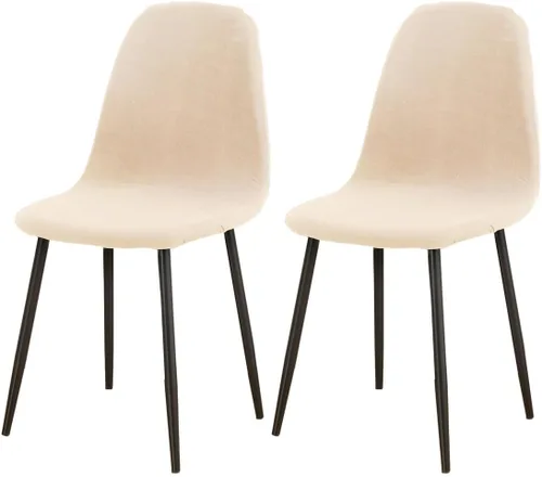 Miniatura 4 de Paquete de 4 fundas de elastano modernas de mediados de siglo, reutilizables, sin brazos, para sillas de comedor, para cocina, hogar, bar, hotel