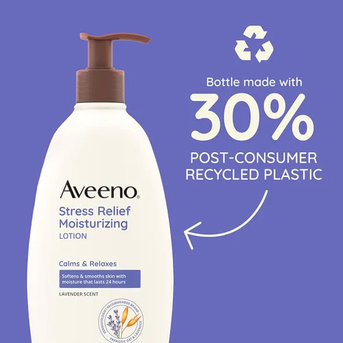 Miniatura 5 de Aveeno Stress Relief Moisturizing Body Lotion with Lavender Scent, Natural Oatmeal to Calm & Relax, Non-Greasy Daily Stress Relief Lotion, 12 fl. oz