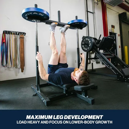 Miniatura 5 de Titan Fitness Máquina de prensa vertical de piernas, entrenamiento de fortalecimiento de piernas para gimnasio en casa, prensas de alta intensidad