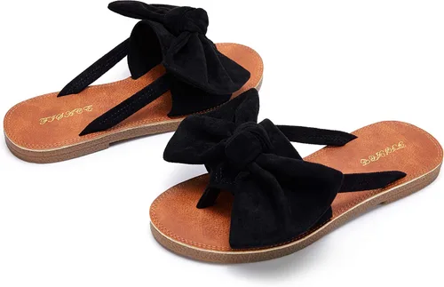 Miniatura 6 de FISACE - Sandalias de gladiador planas para mujer con tira para el dedo del pie