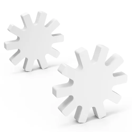 stonylab Juego de 2 barras de agitación magnéticas tipo engranaje, 2.36 pulgadas x 0.28 pulgadas, barras de agitación blancas recubiertas de PTFE