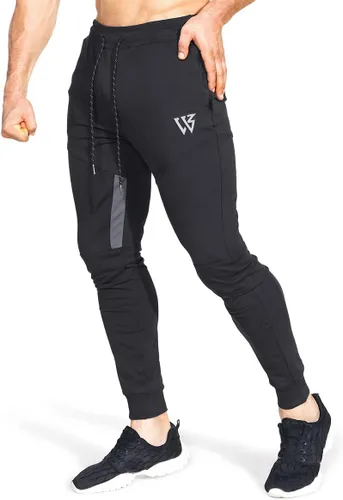 Miniatura 5 de ZENWILL Pantalones de entrenamiento cónicos para hombre, pantalones deportivos de entrenamiento ajustados con bolsillos con cremallera