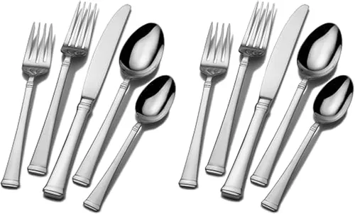 Miniatura 9 de Mikasa Bravo - Juego de 6 piezas de acero inoxidable 18/10, cucharas de servir, tenedor, servidor de tartas, cucharón de salsa, cubiertos pulidos