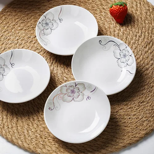 Miniatura 9 de Juego de 5 platos de cerámica con bonito diseño de gato, platos llanos grandes de porcelana para ensalada de postre de 7.28 pulgadas, platos