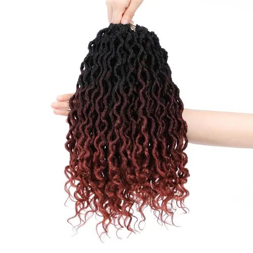 Miniatura 8 de Karida Goddess Locs Cabello de Ganchillo de 10 Pulgadas, 8 Paquetes Faux Locs Cabello de Ganchillo Para Mujeres Negras, Goddess Locs de Ganchillo