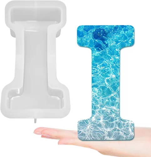 Miniatura 25 de Moldes de letras grandes de 7 pulgadas para resina, molde de fundición epoxi del alfabeto mayúscula 3D de la A a la Z, molde de silicona para velas