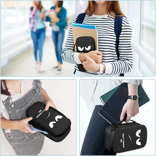 Miniatura 7 de FINPAC Estuche para lápices, caja de lápices de gran capacidad, organizador de almacenamiento de artículos de papelería para mujeres, hombres