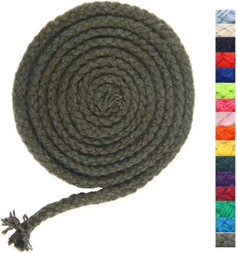 Miniatura 10 de 5 mm * 90 m Cuerda de macramé de algodón natural de 8 hebras para manualidades, hilo para tejer, para colgar en la pared y manualidades DIY (HPK)