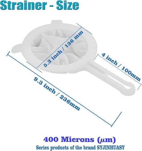 Miniatura 5 de Colador de malla de nylon ultrafino para cocina, colador de malla de alimentos y yogur, colador de malla de plástico con asa, mini red de separación