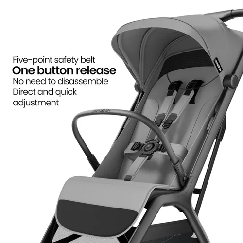 Miniatura 6 de MAMA & BABY Packa - Cochecito de viaje compacto, ligero, plegable con una sola mano, portátil y plano, cochecito para recién nacidos y niños Gris