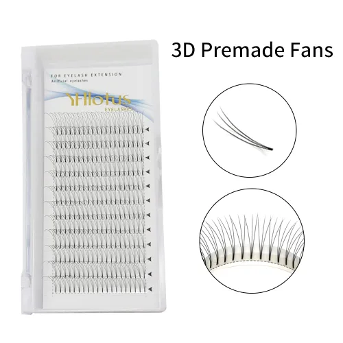 Miniatura 2 de Extensiones de pestañas postizas en abanico 3D, 4D, 5D, 6D, 7D, 8D, grosor de 0.07 C/D, rizos naturales, raíces cortas, abanicos de extensiones