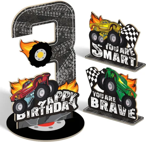 Miniatura 19 de Juego de 3 piezas de dinosaurios con signo de número de 2º cumpleaños, decoración de mesa de dinosaurios para niños y niños de 2º cumpleaños