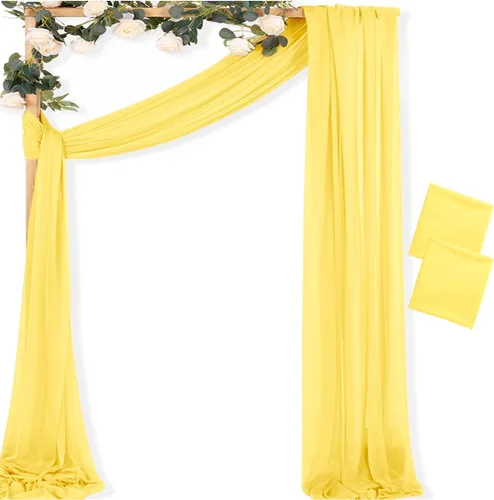 Miniatura 39 de MLMC 1 panel de tela para arco de boda azul bebé, 29 x 20 pies, cortinas de gasa extralargas transparentes de 6.6 yardas, paneles de cortinas