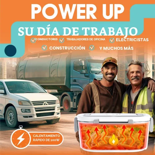Miniatura 3 de TRAVELISIMO Fiambrera eléctrica para adultos de 80 W con calefacción para hombres, calentador de alimentos portátil de acero inoxidable de 1.5 L