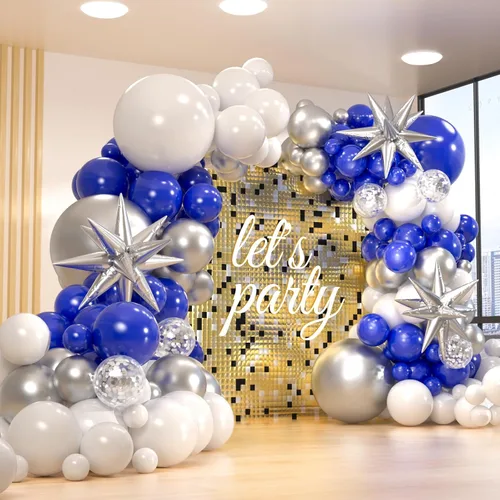 Miniatura 8 de Kit de arco de 161 globos de color negro, blanco y naranja, con 3 globos de papel de aluminio en explosión de estrellas para cumpleaños, graduación