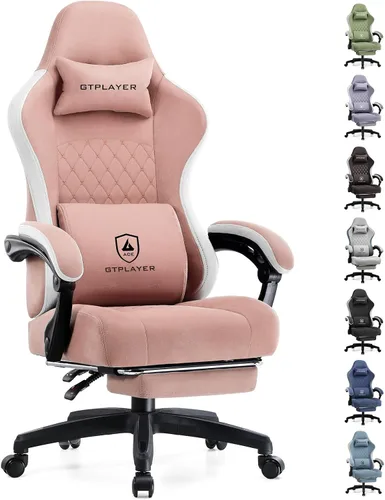 Miniatura 9 de GTPLAYER Silla Gaming, Silla de Oficina para Computadora con Cojín de Resorte de Bolsillo, Reposabrazos de Conexión y Reposapiés, Silla Ergonómica