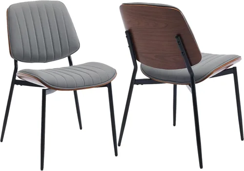 Miniatura 12 de ODUSE-DAILY Juego de 2 sillas de comedor modernas de mediados de siglo, sillas de cocina y comedor negras, juego de 2, sillas de cocina tapizadas