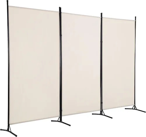 FDW - Divisor de habitación de 3 paneles, división plegable portátil de 6 pies con marco de metal (102 pulgadas de ancho x 70 pulgadas de alto) para