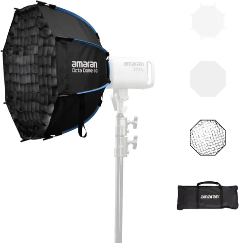 amaran Octa Dome 60 Softbox, caja de luz grande de 23.6 in (2 pies) de montaje octogonal Bowens diseñada para configuraciones rápidas para