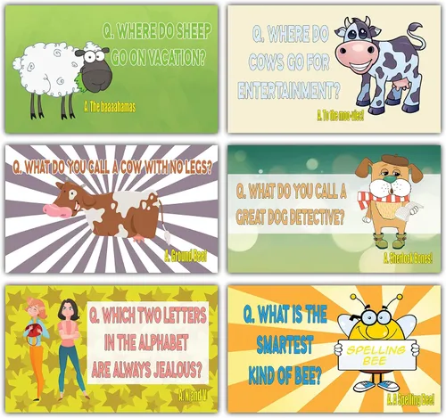 Miniatura 6 de Creanoso Divertidas y divertidas tarjetas de chistes (30 tarjetas x 4 juegos) – Fiambrera escolar Tarjetas de notas para niños – Gran regalo