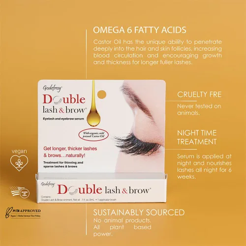 Miniatura 4 de Tratamiento Godefroy Double Lash and Brow, pestañas y cejas más gruesas durante más tiempo, Paquete de 10, Un solo
