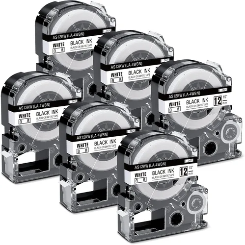 Miniatura 15 de Paquete de 3 cartuchos de cinta LK de repuesto para Epson LK-4TBN ST12KW LC-4TBN9 12mm LK negro sobre transparente de 1/2 pulgadas x 26.2 pies