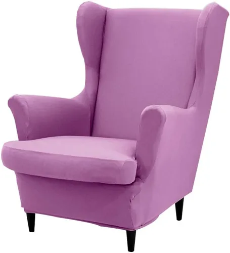Miniatura 30 de Fundas para silla Wingback, 2 piezas, fundas elásticas para sillón de ala de color sólido con parte inferior elástica, protector de muebles