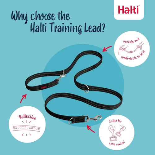 Miniatura 3 de Correa de Entrenamiento Halti - Correa de Perro Multifuncional de Doble Extremo, Ideal para Entrenamiento de Perros Anti-Tirón. Ligera, Suave y Negro