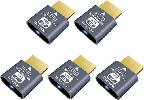 Miniatura 7 de Enchufe ficticio DisplayPort 4K, emulador de pantalla fantasma sin cabeza, compatible con emulador EDID, 1080 @60 Hz-3840 x 2160 @17 Hz, paquete de 2