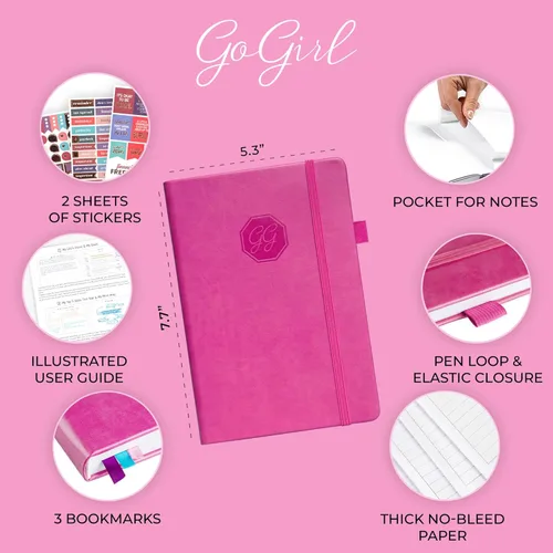 Miniatura 2 de GoGirl Planificador de Horario Semanal – Planificador de trabajo y vida por horas con franjas horarias – Organizador de agenda vertical para Rosa
