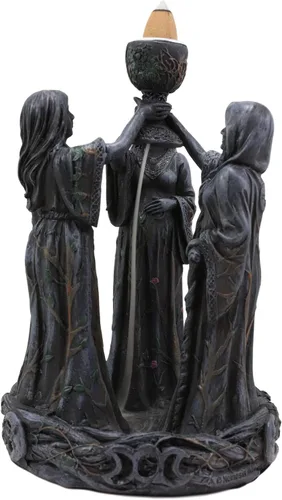 Miniatura 4 de Ebros Gift Wicca Triple Diosa Joven Doncella Esperando Madre y Vieja Crone Pagana Decorativa Cono de Incienso Quemador Estatua de Cono de Incienso