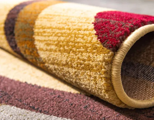Miniatura 6 de Unique Loom Barista Collection - Alfombra moderna a cuadros, contemporánea, multicapas, Polipropileno, Beige/azul