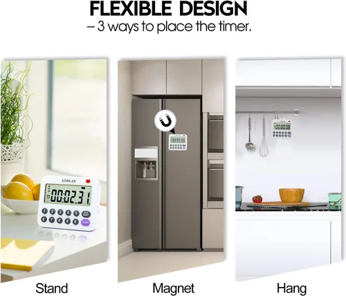 Miniatura 7 de AIMILAR Temporizador digital magnético de cocina con teclado numérico directo, alarma fuerte, temporizador de cuenta regresiva de 99 horas