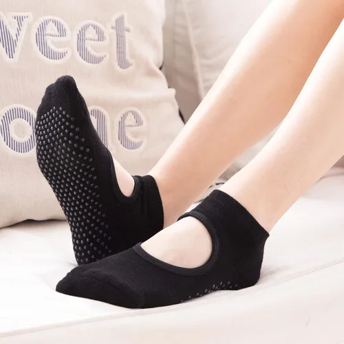 Miniatura 2 de Cooque - Calcetines de yoga antideslizantes para pilates con puños para mujer