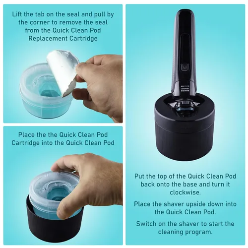 Miniatura 4 de Clark Shaving Co. Cartucho de repuesto de cápsulas de limpieza rápida compatible con cápsulas Philips Norelco Quick Clean (4 unidades)