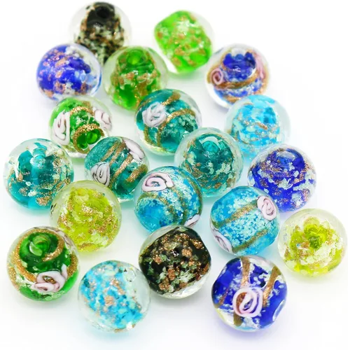 Miniatura 7 de Artsy Crafts - 60 cuentas surtidas de luciérnaga que brillan en la oscuridad de 0.472 in (0.472 in), cuentas de vidrio luminosas para hacer joyas