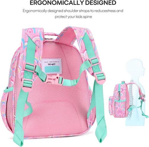Miniatura 6 de mibasies Mochila escolar para niñas y niños, mochila escolar para preescolar y primaria.., Arco iris, Mochilas Daypack