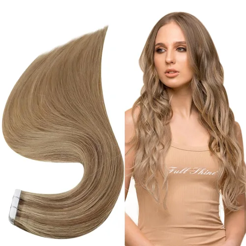 Miniatura 40 de Full Shine Invisi Edge - Extensiones de cabello con cinta adhesiva invisible de 36 cm, color 1 negro, máquina Remy, extensiones de cabello humano