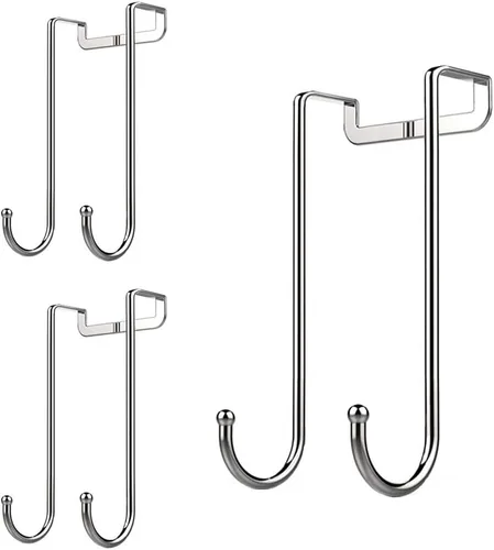 Ganchos resistentes para colgar sobre la puerta, ganchos individuales para cargas de hasta 50 libras para cocina, baño, dormitorio y oficina,