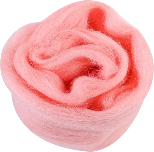 Miniatura 59 de 24 tipos de lana rosa, 4.23 oz (120 g), adecuado para fieltro húmedo y fieltro de aguja de telas hiladas de lana. Un paquete de prueba está Tonos