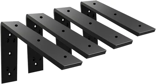 Miniatura 40 de WINKER Soporte para encimera, paquete de 2 unidades resistente de soporte oculto en L para estante de 3/8 pulgadas de grosor, 10 x 6 x 2.5 pulgadas