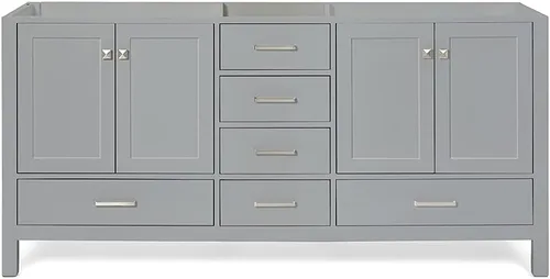 Miniatura 25 de ARIEL Cambridge - Mueble base de tocador de baño de 36 pulgadas, madera maciza, 2 puertas de cierre suave, 5 cajones de cola de milano