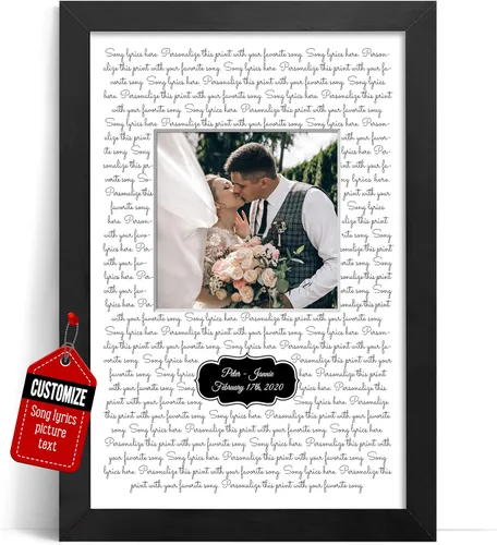Miniatura 41 de VICILO Póster personalizado con letras de canciones, lienzo para decoración de pared, acordes de canción perfecta, regalo de aniversario de un año